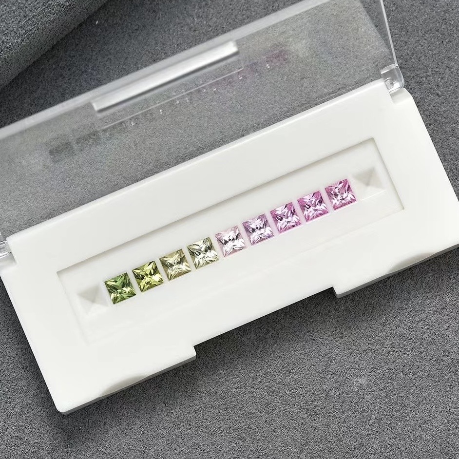 天然サファイア 精密プリンセスカット配石|グラデーション・小粒対応 - 画像 (2)