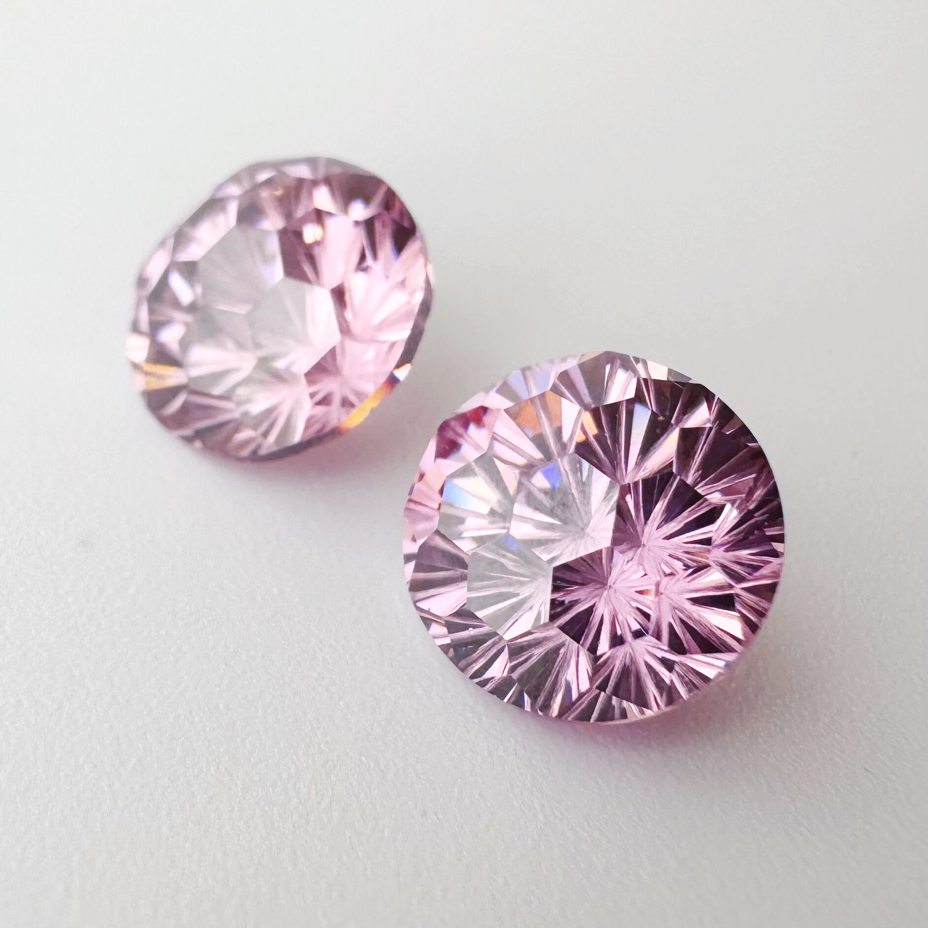 【受注生産】花火カット CZ – ピンク系#04 薔薇霞(10mm / 8mm / 6mm) - 画像 (4)
