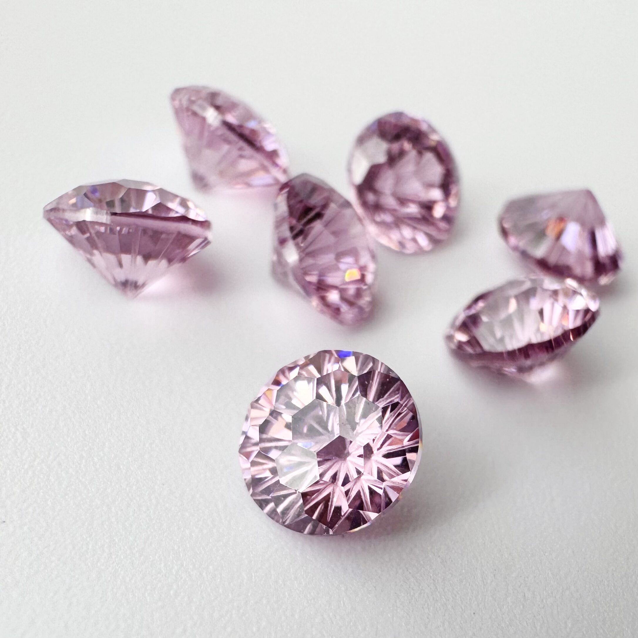 【受注生産】花火カット CZ – ピンク系#04 薔薇霞(10mm / 8mm / 6mm) - 画像 (6)