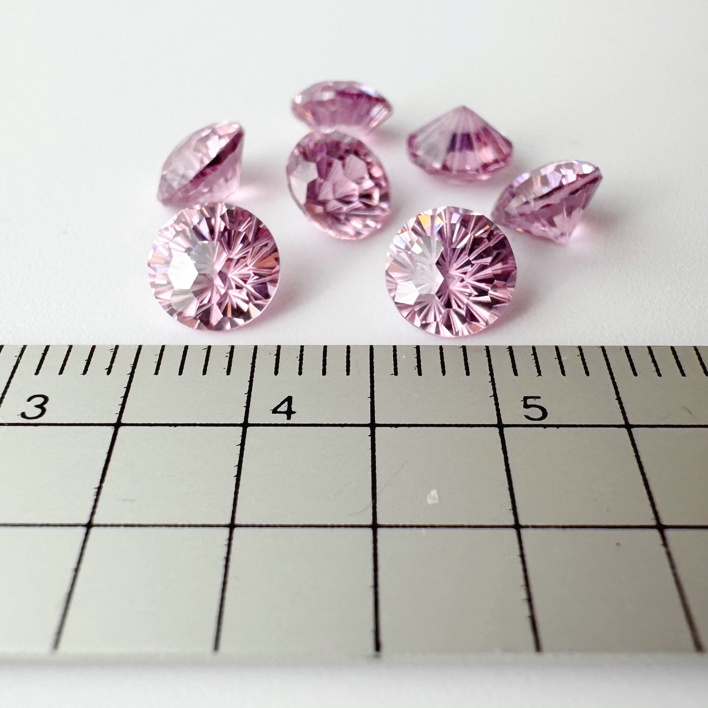 【受注生産】花火カット CZ – ピンク系#04 薔薇霞(10mm / 8mm / 6mm) - 画像 (7)