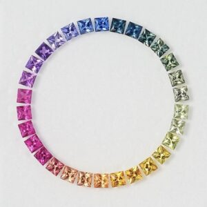 天然サファイア 精密プリンセスカット配石｜グラデーション・小粒対応