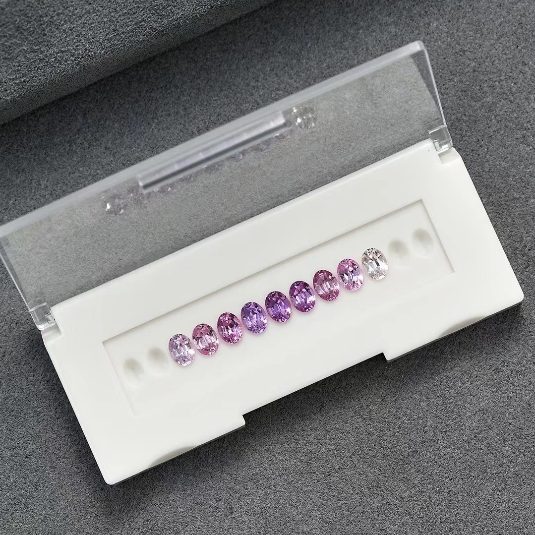 天然サファイア 精密オーバルカット配石|グラデーション・フルエタニティ対応 - 画像 (4)