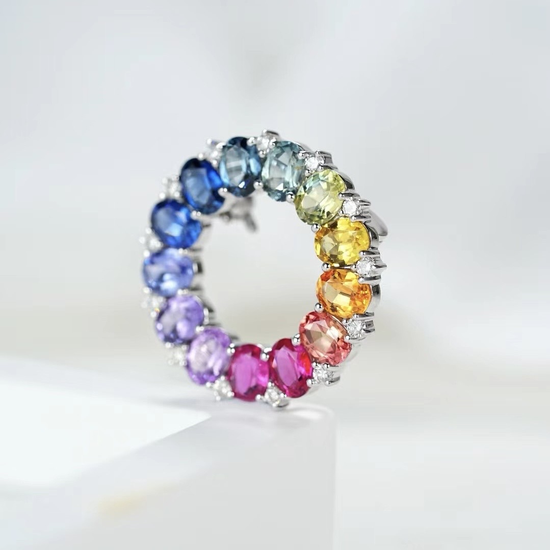 天然サファイア 精密オーバルカット配石|グラデーション・フルエタニティ対応 - 画像 (6)