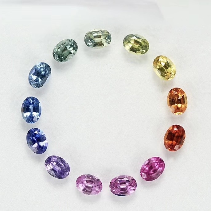 天然サファイア 精密オーバルカット配石|グラデーション・フルエタニティ対応